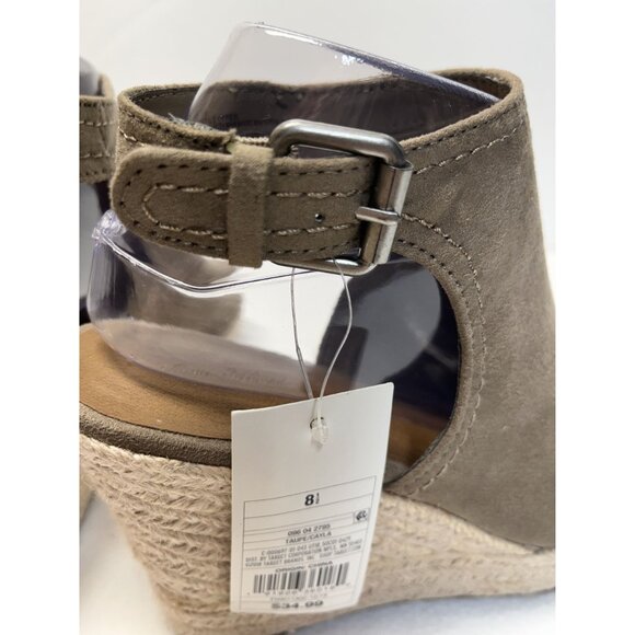 Univ Thread Wedge Women 8.5 Taupe Faux Suede Ankle Strap Platform Espadrille‎ - Picture 7 of 10